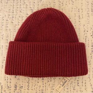 Madewell Wool-Blend Burgundy Knit Beanie